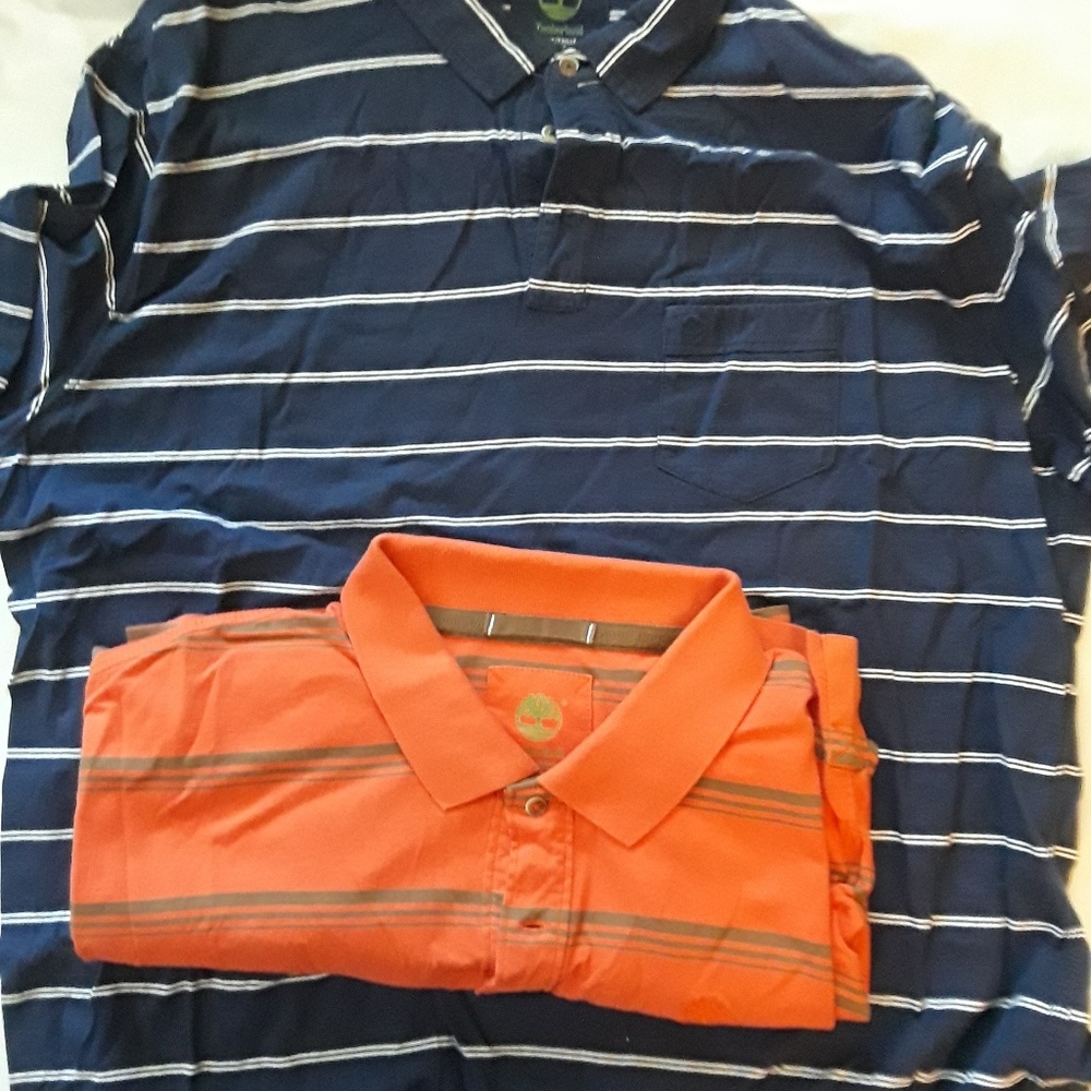 Lot of 2 Mens Timberland Striped Polos - XXL